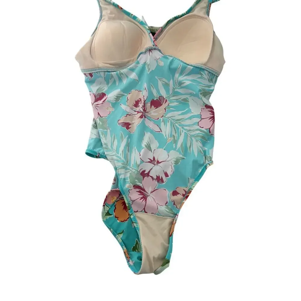 Islander one piece swimsuit size 18 floral hibiscus tropical rushed beach pool